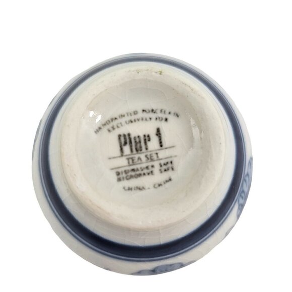 Pier 1 Blue Paisley Print Ceramic Japanese Style Sake Tea Set Cups – Set of 4** - Picture 11 of 16